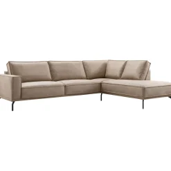 Profijt Meubel Hoekbank rechts Alburg microleder taupe premium comfort