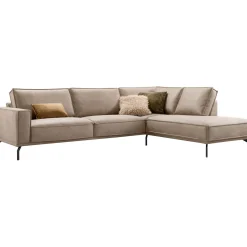 Profijt Meubel Hoekbank rechts Alburg microleder taupe premium comfort