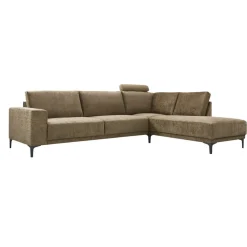 Profijt Meubel Hoekbank rechts Clanton bruin premium comfort met hoofdsteun