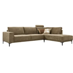 Profijt Meubel Hoekbank rechts Clanton bruin premium comfort met hoofdsteun
