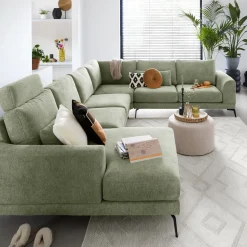 Profijt Meubel Hoekbank rechts Flandria groen basic comfort