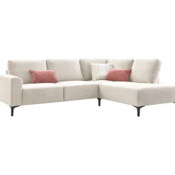 Profijt Meubel Hoekbank rechts Garzeno beige met hoge poten basic comfort