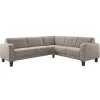 Profijt Meubel Hoekbank rechts Mills microleder taupe excellent comfort