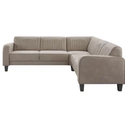 Profijt Meubel Hoekbank rechts Mills microleder taupe excellent comfort