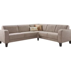 Profijt Meubel Hoekbank rechts Mills microleder taupe premium comfort
