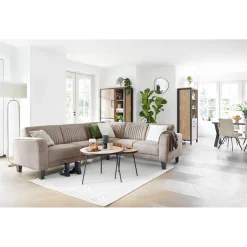 Profijt Meubel Hoekbank rechts Mills microleder taupe premium comfort