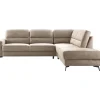 Profijt Meubel Hoekbank rechts Mirtho microleder taupe excellent comfort