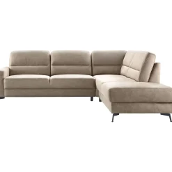 Profijt Meubel Hoekbank rechts Mirtho microleder taupe excellent comfort