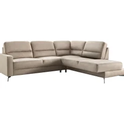 Profijt Meubel Hoekbank rechts Mirtho microleder taupe excellent comfort
