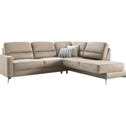 Profijt Meubel Hoekbank rechts Mirtho microleder taupe excellent comfort