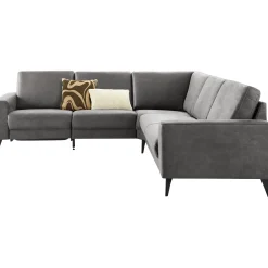 Profijt Meubel Hoekbank rechts Nyborg microleder antraciet premium comfort
