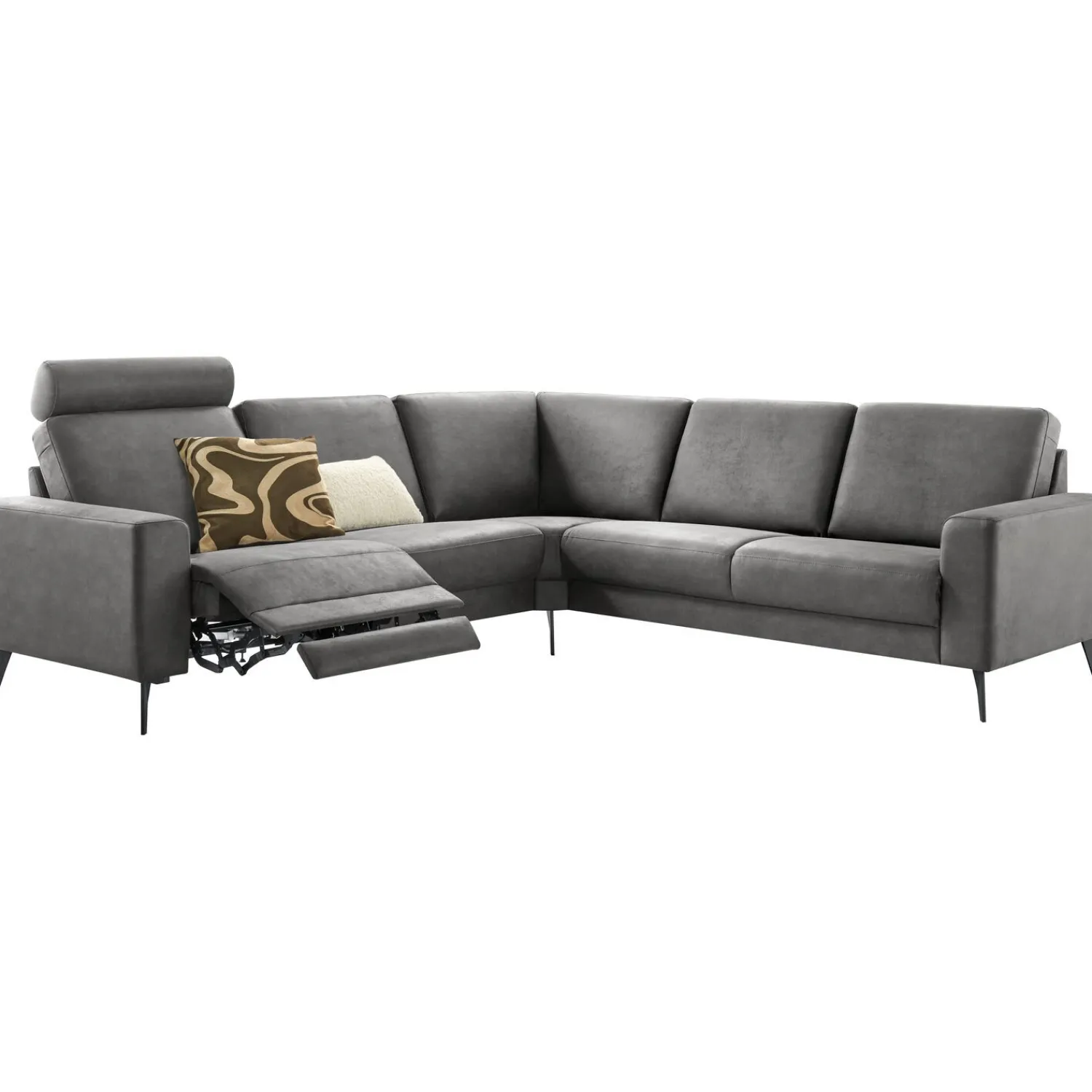 Profijt Meubel Hoekbank rechts Nyborg microleder antraciet premium comfort