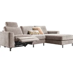 Profijt Meubel Hoekbank rechts Totham bruin relaxfunctie basic comfort