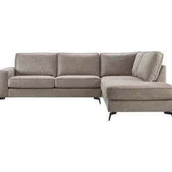 Profijt Meubel Hoekbank rechts Totham taupe microleder excellent comfort