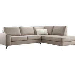 Profijt Meubel Hoekbank rechts Totham taupe microleder excellent comfort