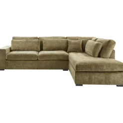Profijt Meubel Hoekbank rechts Yukom groen met kussens premium comfort