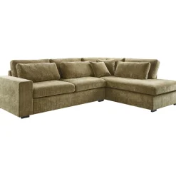 Profijt Meubel Hoekbank rechts Yukom groen met kussens premium comfort