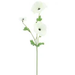 Profijt Meubel Kunstbloem Dorzano klaproos 60 cm wit