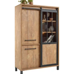 Profijt Meubel Opbergkast Alva 188x122x50 cm orange teak met verlichting