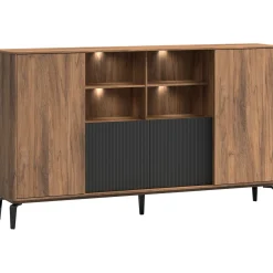 Profijt Meubel Opbergkast Lodetto 236x137x45 cm deuren zwart