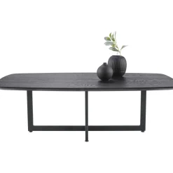 Profijt Meubel Salontafel Widnes zwart eikenhout 130x65 cm Deens ovaal