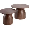 Profijt Meubel Salontafelset Aboni mangohout 70 en 55 cm rond
