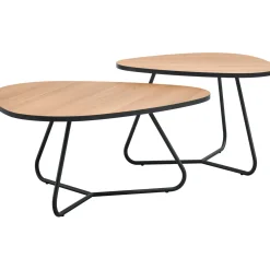 Profijt Meubel Salontafelset Budrio lichtbruin 71 en 86 cm lichtbruin organisch