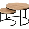 Profijt Meubel Salontafelset Esoro old teak 55 en 70 cm rond