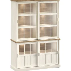 Profijt Meubel Vitrinekast Eldora 210x143x50 cm 4 glazen schuifdeuren
