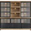 Profijt Meubel Vitrinekast Ladonia 210x233x50 cm 5 glazen schuifdeuren