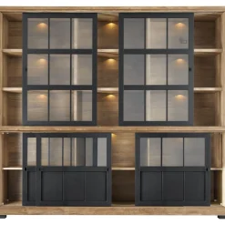 Profijt Meubel Vitrinekast Ladonia 210x233x50 cm 5 glazen schuifdeuren