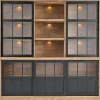 Profijt Meubel Vitrinekast Ladonia 210x209x50 cm 5 glazen schuifdeuren