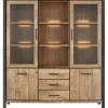 Profijt Meubel Vitrinekast Mantera 200x180x48 cm lichtbruin