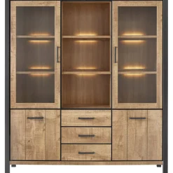 Profijt Meubel Vitrinekast Mantera 200x180x48 cm lichtbruin