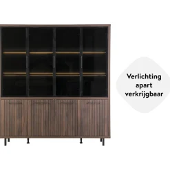 Profijt Meubel Vitrinekast Tenino 200x183x45 cm bruin