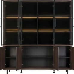 Profijt Meubel Vitrinekast Tenino 200x183x45 cm bruin