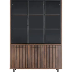 Profijt Meubel Vitrinekast Tenino 200x140x45 cm bruin