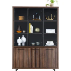 Profijt Meubel Vitrinekast Tenino 200x140x45 cm bruin