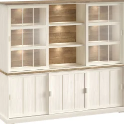 Profijt Meubel Wandmeubel Eldora 210x233x50 cm 2 glazen- en 3 schuifdeuren
