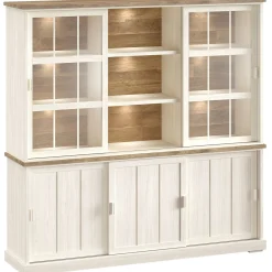 Profijt Meubel Wandmeubel Eldora 210x209x50 cm 2 glazen- en 3 schuifdeuren